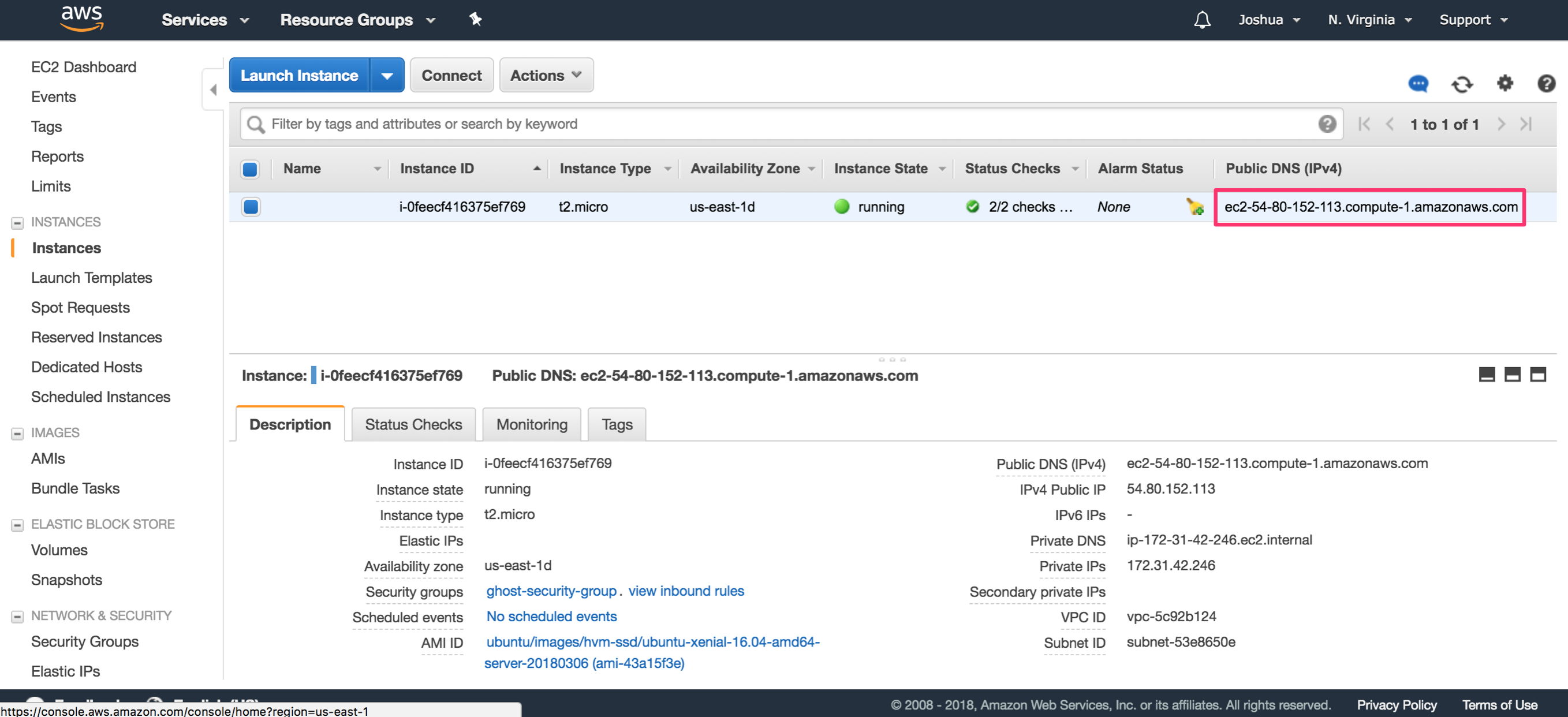 public dns for ec2 instance